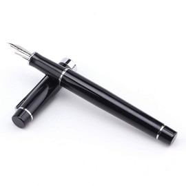 BaoKe Fine Nib Black Fountain Pen Ink for Writing, Refillable Business Luxury Pens for Men with Gift Box,One Pack PM129
