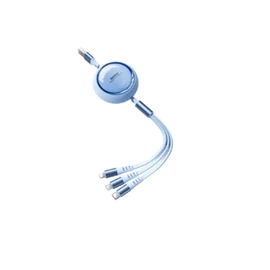 Remax Linon Series 15 W 3-in-1 Retractable Fast Charging Cable, Blue
