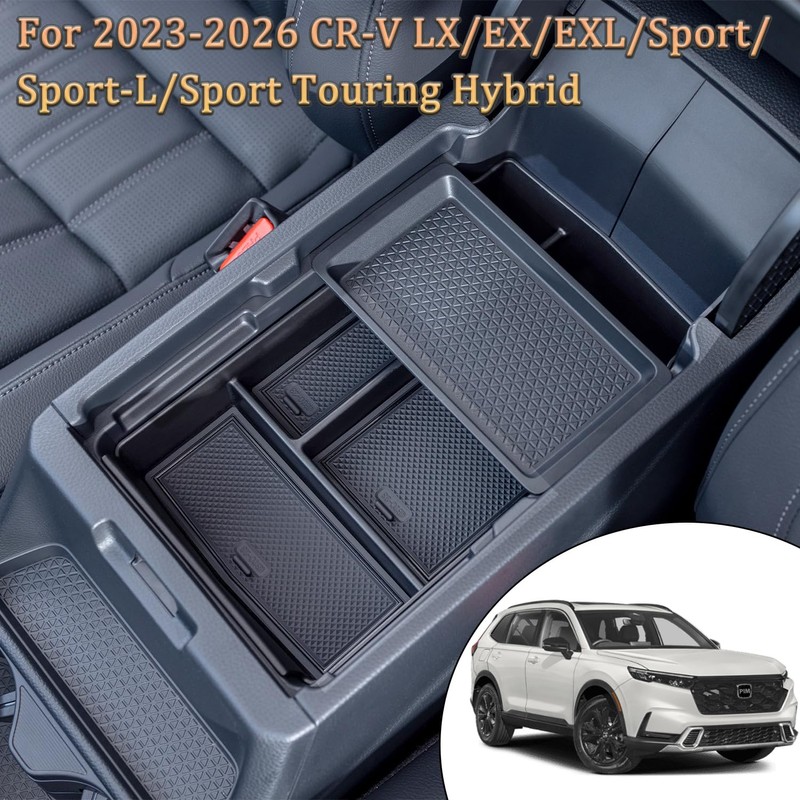 PIMCAR 2PCS Center Console Organizer and Armrest Tray for Honda