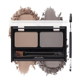 Waterproof Eyebrow Powder Kit-2 Colors Eye Brow Powder Tinted Palette Long Lasting,Light Brown/Taupe Brow Filler Defined&Sculpt Natural Eyebrow Contour Makeup for Sparse Brow with Brow Brush-01