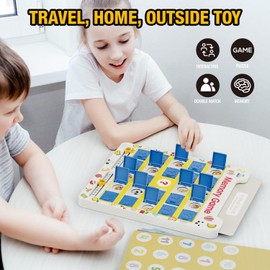 Juego de Memoria de Emparejamiento para Niños de 3, 4, 5, 6, 7, 8 Años, Juguete de Viaje para Niños y Niñas, Juegos de Mesa para 4-6, Esenciales de Viaje para Pequeños, Actividad para Avión/Coche