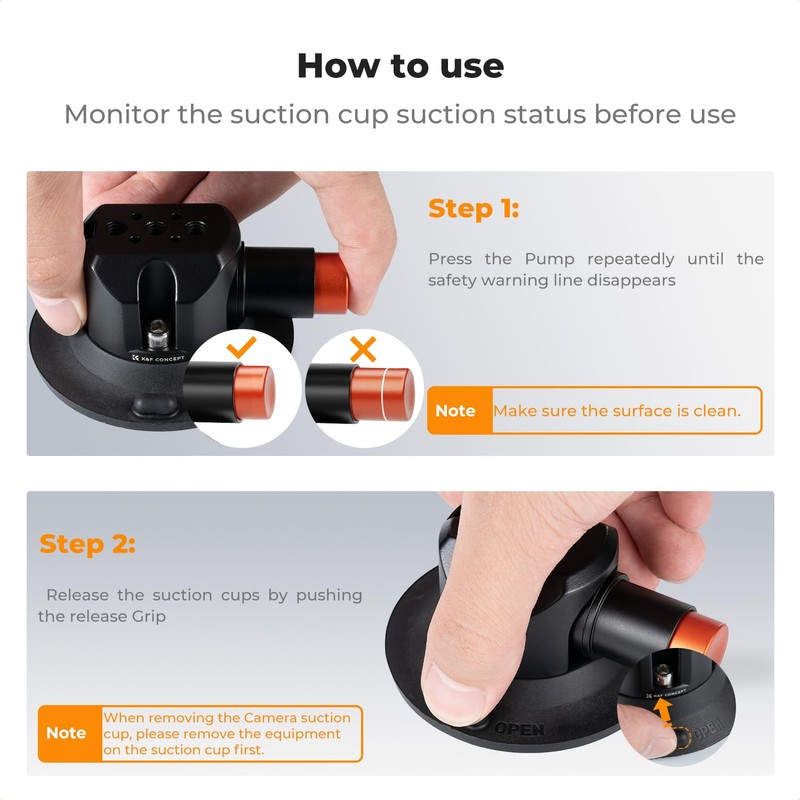 K&F Concept 3 inch suction cup holder with ball head