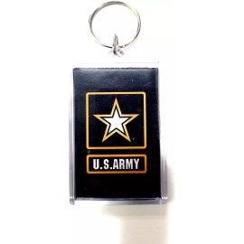HP Industries Army 2x3 Acrylic Keychain w/1" Keyring Decal Emblem United...