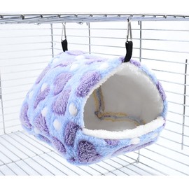 QIXNJALG FULUE 3IN1 Ferret Rat Hammock Tent Hanging Tunnel Cage Accessories Set for Small Pets,Cage Decorations for Ferrets Rats (S, Purple)