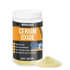 WANJAO Glass Scratch Remover, Cerium Oxide for Scuff Marks Scratches in Glass and Mirrors 3.5 Micron Cerium Oxide Polishing Powder for Mirrors, Jewelry, Ceramics & Metal, 200g