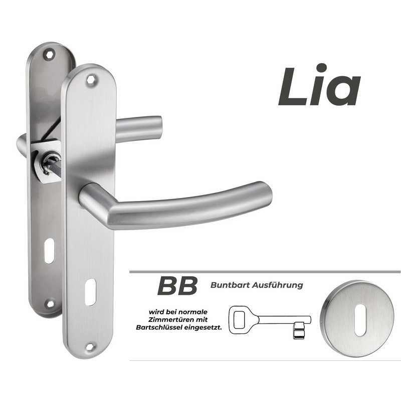 Stahlia Lia Long Plate Handle Set Brushed Stainless Steel |