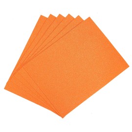 MECCANIXITY EVA Foam Sheets Glitter Orange 10.8 Inch x 8.5 Inch 2mm Thick Crafts Foam Sheets for Costumes, Arts and Crafts Projects Pack of 10
