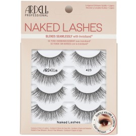 Ardell Naked Lashes Natural 423 with Invisiband – Lightweight Strip Lashes, Eyelashes Natural Look for Everyday Wear, 4 Pairs