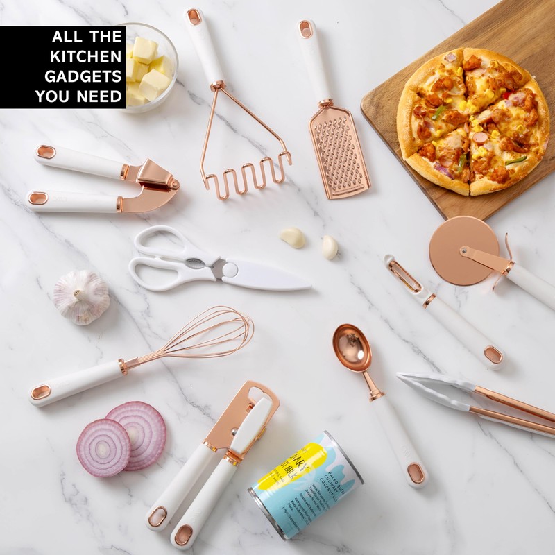 COOK WITH COLOR Kitchen Gadget Set Copper Plated Stainless Steel
