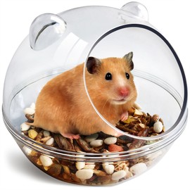 TieLishor Hamster Bathtub,Hamster Bathroom,Sand Bath Container,Hamster Toilet and Sandbox Dust Bathtub,Hamster Bed,Sand Bath Box for Hamster Cage Accessories (S 4.4x4.4x3.5 inch)