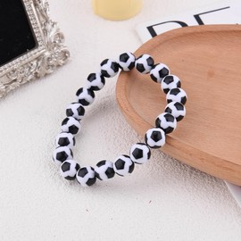 Soccer Bead Bracelet for Men Women Football Sports Accessories for Football Lovers Fans Christmas Birthday Gifts for Friends Boyfriend Girlfriend Sport Stuff Soccer Lovers Gift