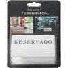Securit Reservation Table Stands, Reservado-Spanish (Set of 5), White, 5x10x4,
