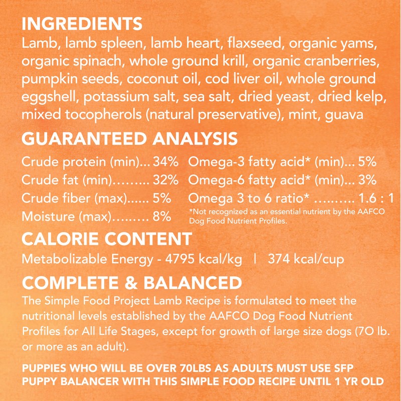 Simple Food Project - Lamb Recipe - Freeze Dried Raw