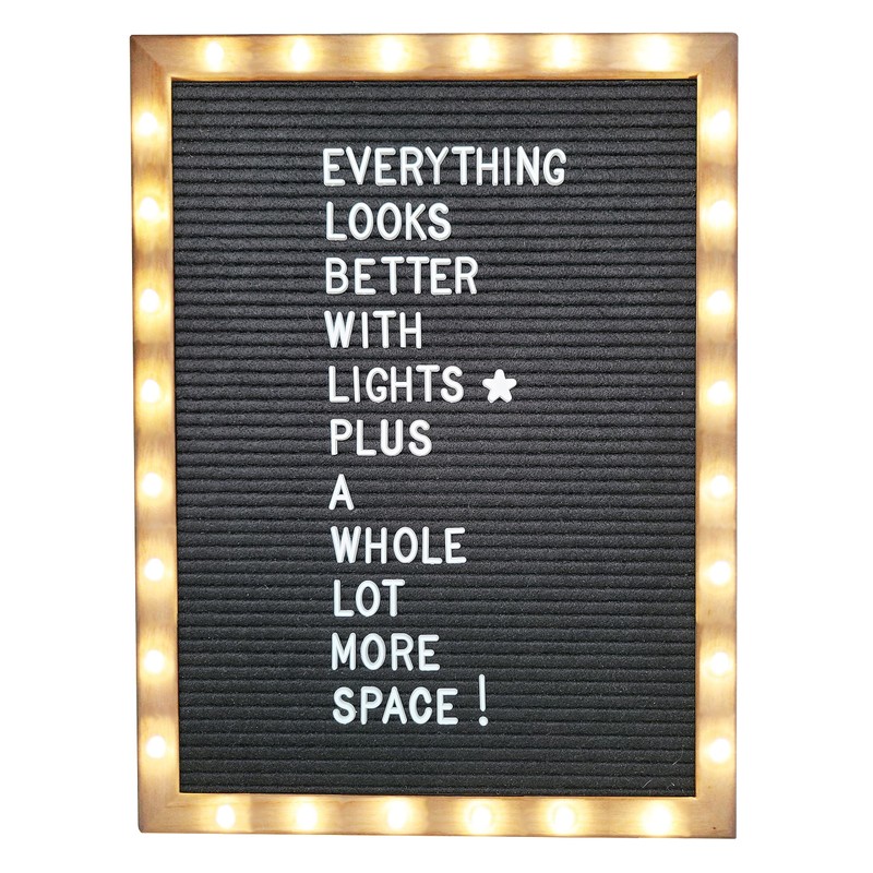 Letter Board THE ORIGINAL Black Felt Board with Stand, Built-in
