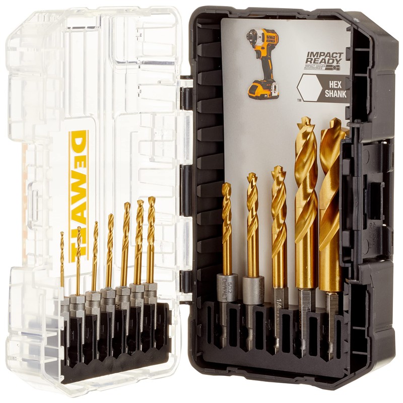 DEWALT Drill Bit Set, Titanium Impact Ready, Ideal for Metal,