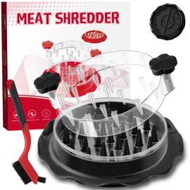 Chicken Shredder,Visible Chicken Breast Shredder Tool Twist with Large Meat Shredder Machine - Ergonomic Handle, Dishwasher Safe, Anti-Slip, Cleaning Brush, Heat Resistant, BPA Free (Black)