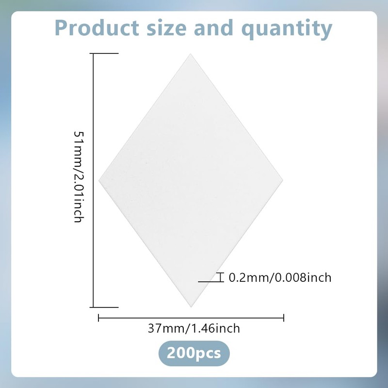 GOMAKERER Approx. 200 Pieces Rhombus English Paper Piecing EPP Set
