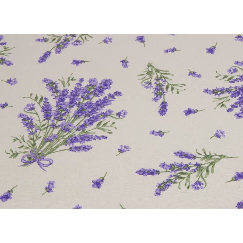 BIANCHERIAWEB Tablecloth for Kitchen and Living Room Lavender Design Made