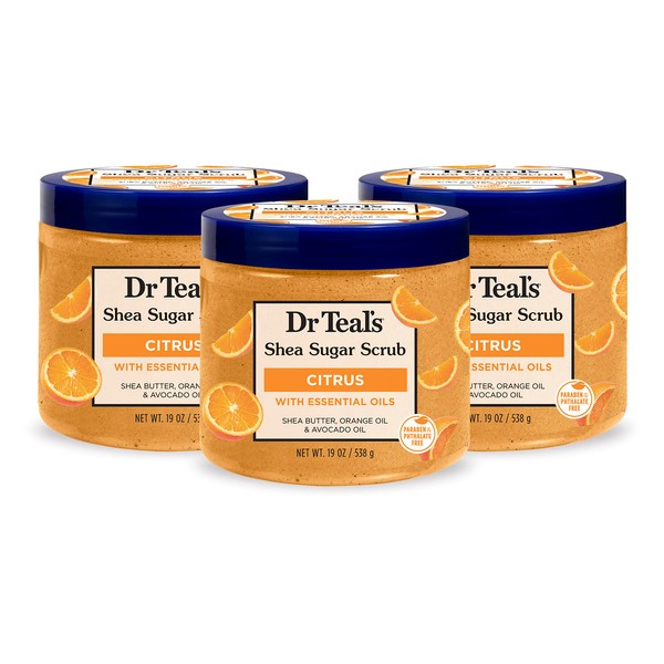 Dr Teal's Shea Sugar Body Scrub, Citrus with Essential Oils