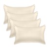 Elegant Comfort 4-Pack Cooling Viscose Satin Pillowcase Set with Hidden