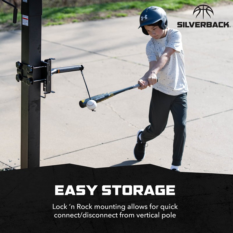 Silverback Portable Baseball Swing Trainer with Lock ‘n Rock Technology,Black
