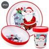 Christmas Xmas 3pcs Reusable Bicolor Premium Kids Dinner Tableware Set