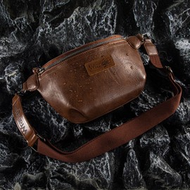 Wrangler Large Fanny Packs for Women Waist Bag Travel Belt Bags Crossbody Sling Bag Gifts for Women Men, A-Dark Brown, Sling Bag WG82-194DBR