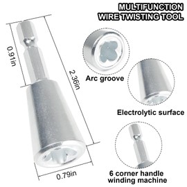 Wire Twister Tool for Drill, 2025 Upgrades Wire Nut Twister Tool for Drill, electrical Wire twister Tool for Drill, wire nut twister for impact, Wire Twisting Tool for 9-22 AWG(2Pcs)