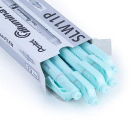 Pentel Illumina Flex Liquid Highlighter, Dual Tip Chisel and Bullet, Pastel Sky Blue Ink, Box of 10