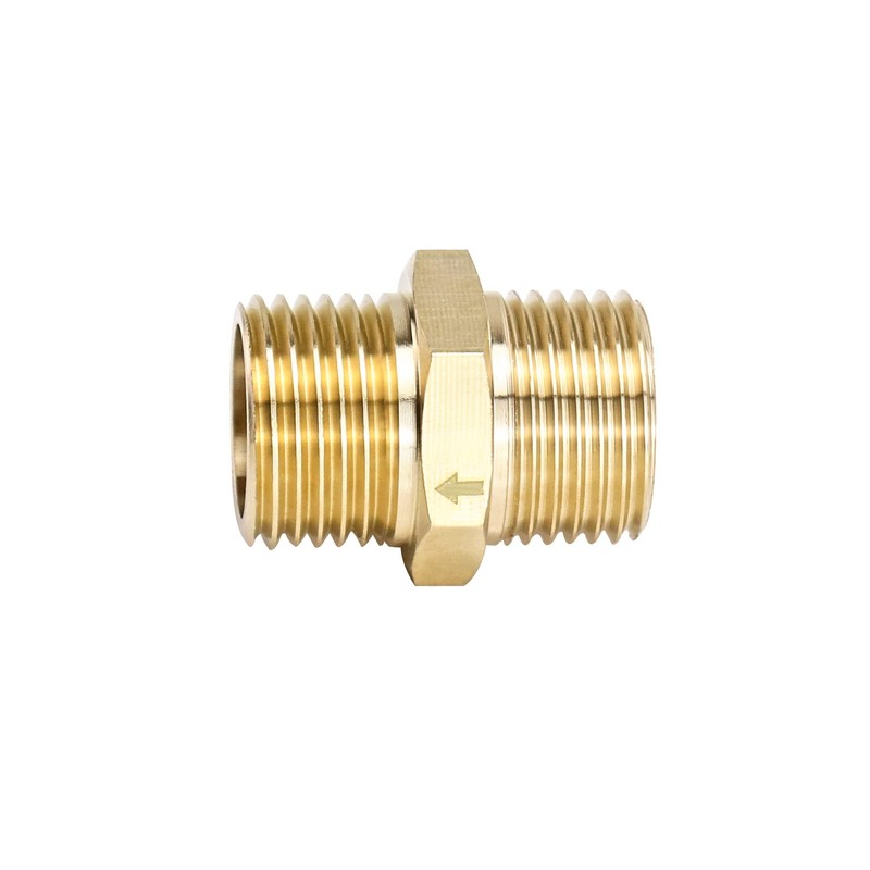 QWORK Brass One-way Check Valve, 2Pcs 1/2" Male to 1/2"