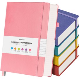 5 Pack Lined Notebook Journal for Women, 312 Numbered Pages Thick Notebooks Bulk, 100gsm No Bleed Paper Hardcover Leather Journal, College Ruled Notebook Set for Work Writing Travel, A5, Multicolor