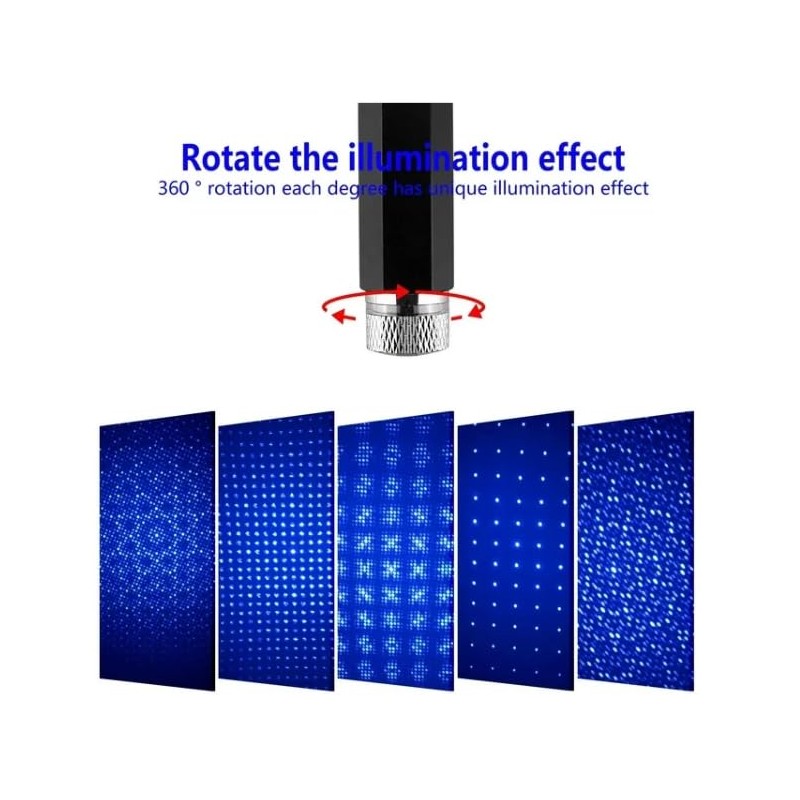 1Pc Black USB Star Projector Night Light,Adjustable Romantic Starry Sky