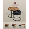 VASAGLE VASAGLE Round Coffee Tables, Set of 2 Nesting Tables,