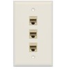 RiteAV 1 Gang Cat6 Wall Plate - Light Almond 3