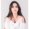Sahoottie Amethyst Gemstone Necklace 30 x 30 mm Doughnut Amethyst