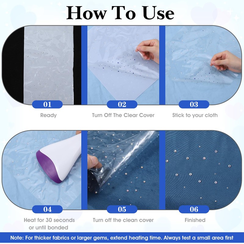 24 Pcs Iron on Rhinestone Sheets for Clothing, Rhinestone Heat