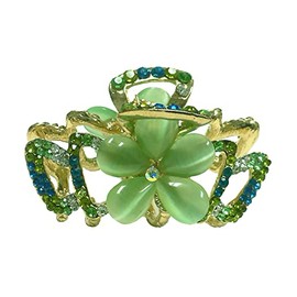 JCGY Opal Hair Claw Jaw Claw Clip Gold Tone CI86410-1448green