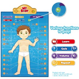 BEST LEARNING i-Poster My Body - Interactive Educational Human Anatomy Talking Game Toy System to Learn Body Parts, Organs, Muscles and Bones for Kids Aged 5 to 12 Years Old