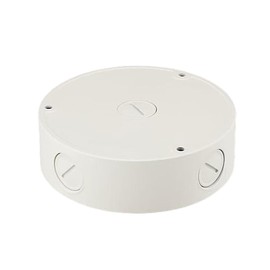 Hanwha Techwin SBV-136B Camera Back Box, Waterproof, 5.35" Diameter x 1.57" Height, Aluminum, Ivory, with Knockout, for Outdoor Vandal Dome SNV and QNV Series Camera