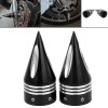 Unbranded Black Cut Spike Front Axle Nut Covers For Harley