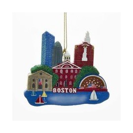 Boston Scene Resin Christmas Ornament
