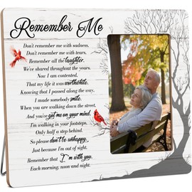 HODODAN Memorial Picture Frame Gifts for Loss of Loved One, In Memory of Loved Ones Gifts, Remember Me Wooden Picture Frame, 4x6 inch Photo