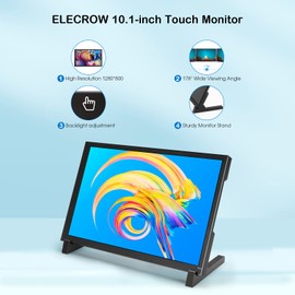 ELECROW Touchscreen Monitor 10.1 inch Touch Screen IPS 1280x800 LCD Display Small Monitor Compatible with Raspberry Pi Jetson Nano PC