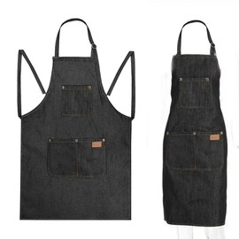 CHAILIQIANGG Niuzai long apron with men and women (black), black