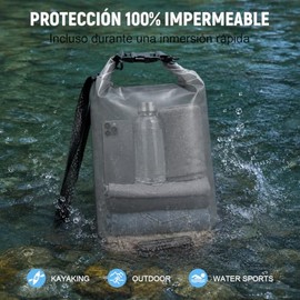 Bolsa Seca Impermeable Deportes Acuáticos con Funda Celular (Negro,10L)