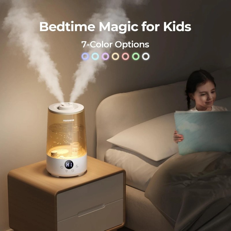 BPA-Free 3.6L Cool Mist Ultrasonic Humidifier with Night Light &
