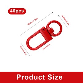 0XBIT Key Ring, Pack of 40 Zinc Alloy Carabiner Keyrings, Random Colours, Keychain Carabiner with Rotating Claw Buckle, Hanging Toys, Keys, DIY Accessories