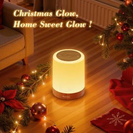 Auxmir Night Light for Kids Baby, Dimmable Touch Lamp for Nursery, 11 RGB Colors 5 Brightness, Portable Rechargeable Bedside Table Lamp for Nightstand, Kids Night Light for Bedroom Living Room, Brown