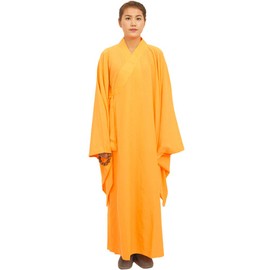 zooboo Monje Shaolin Unisex traje de Kung Fu traje disfraz de largo Albornoz, Amarillo