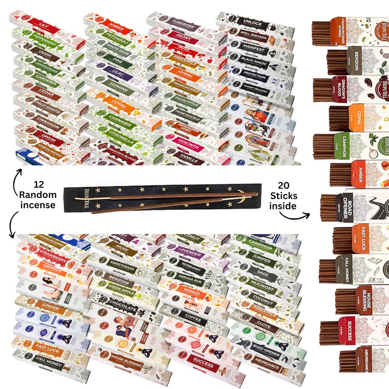 Trumiri Incense Sticks - Insence-Sticks - 12 Random Scents Variety